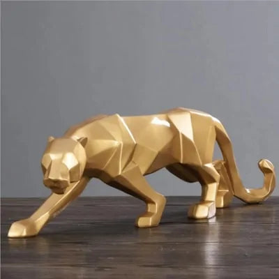 Abstract Resin Leopard Statue: Modern Home Office Decoration Gift.