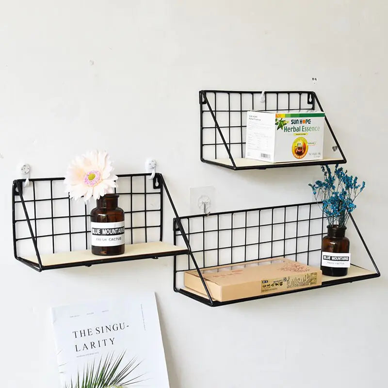 Nordic Wooden Wall Hanging Shelves.