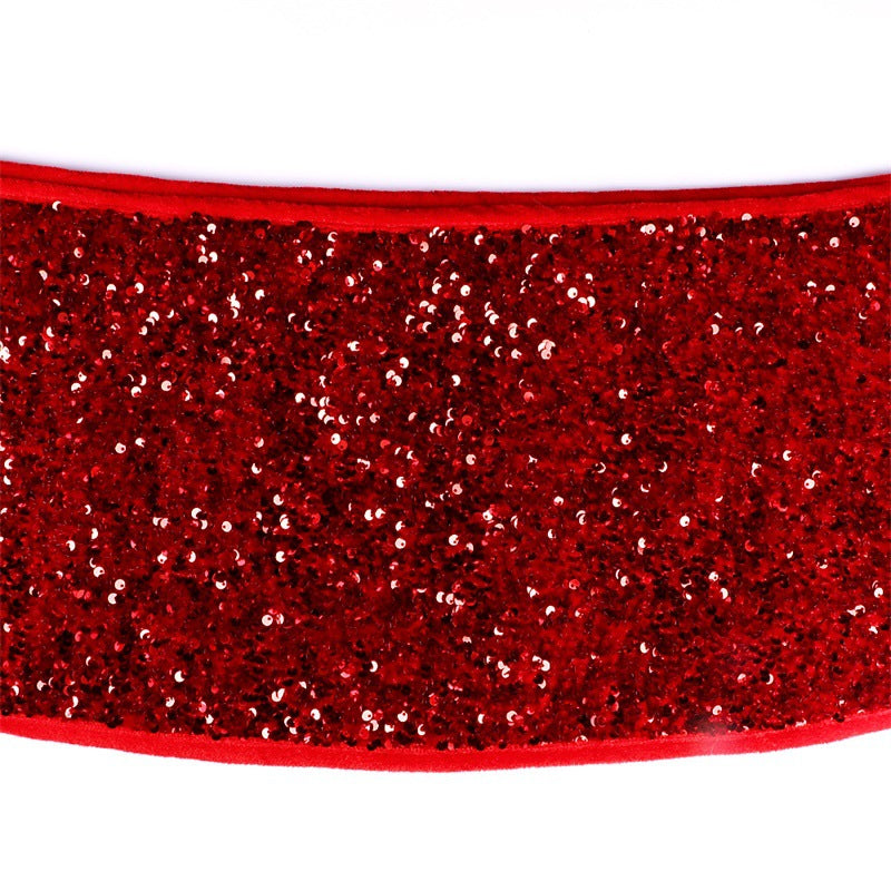 Red Sequins Christmas-tree Skirt Party Decoration Supplies