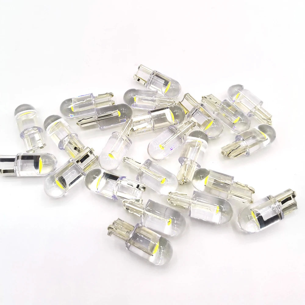 10PCS New T10 W5W WY5W 168 501 2825 COB LED Car Wedge Parking Light Side Door Bulb Instrument Lamp Auto License Plate Light 12V
