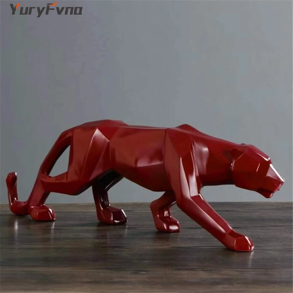 Abstract Resin Leopard Statue: Modern Home Office Decoration Gift.