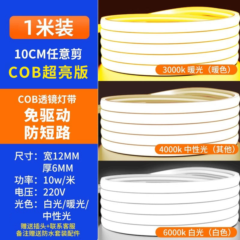 Ultra-Thin Self-Adhesive Outdoor Living Room COB LED Light Strip
