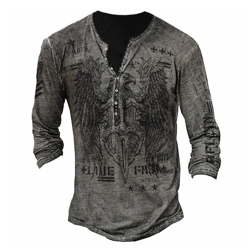 Long Sleeve Women's Retro Printed T-shirt T-Shirt