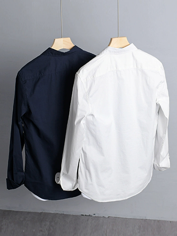 Fashion Long Sleeve Japanese Comfort and Casual Color Matching Cotton Shirt