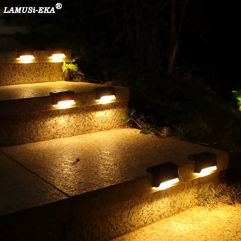 Solar Wall Lamp Outdoor Waterproof Step Light Garden Courtyard Step Light Aisle Automatic Light Small Night Lamp Wall Lamp