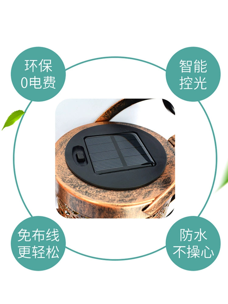 Solar Large Water Bottle Lamp Garden Lamp Lawn Lamp Modern Villa Garden Landscape Lamp Hollow Light Shadow Waterproof Hanging Lamp