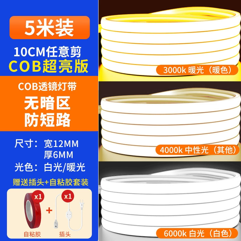 Ultra-Thin Self-Adhesive Outdoor Living Room COB LED Light Strip