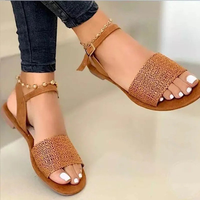 Women Sandals Classics Ankle Strap Summer Sandals Flat Shoes for Women Lightweight Flats Sandalias Mujer Casual Summer Footwear
