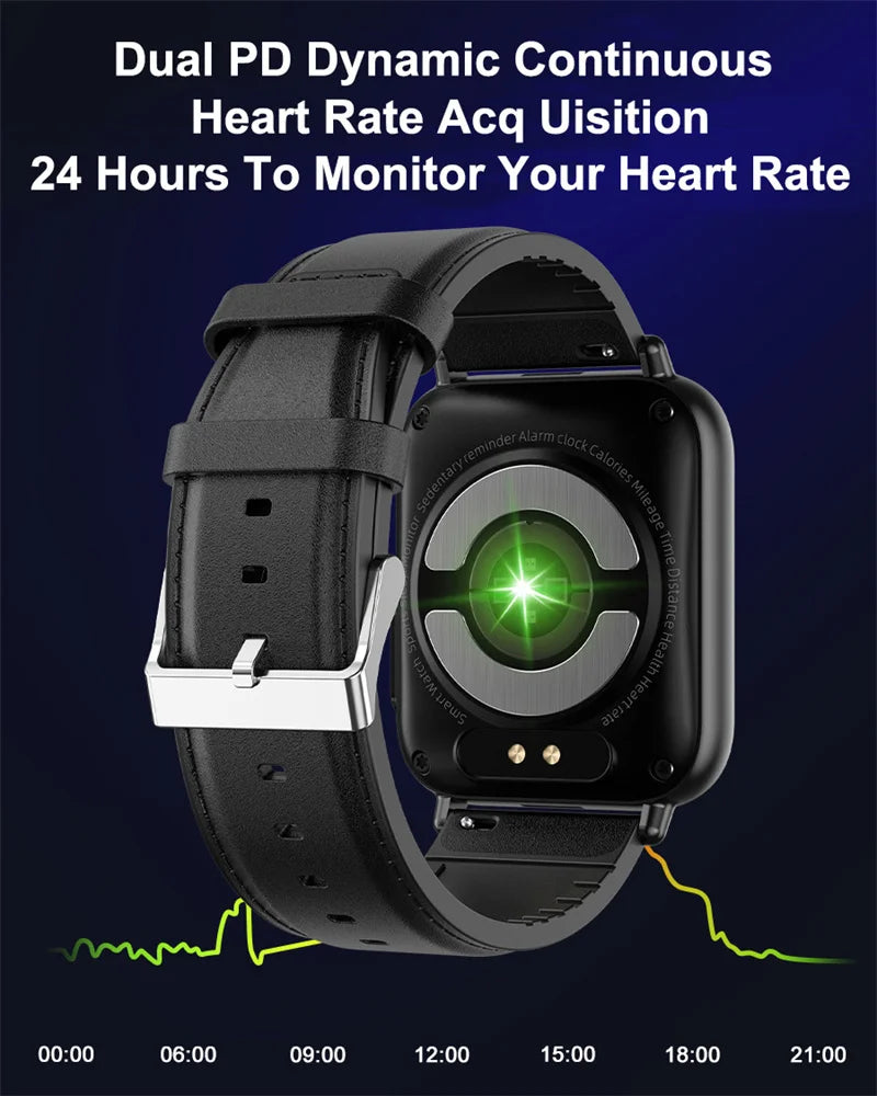 2024 New Blood Sugar Smartwatch Men 1.91 inch 365*400 HD Screen ECG+PPG Smart Watch Monitoring Non-invasive Blood Glucose Watch
