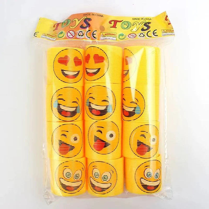 12PCS Mini Rainbow Circle Spring Ring Toys Party Supplies Boys Girls Easter Children's Birthday Gift Halloween Gift Toys Pack