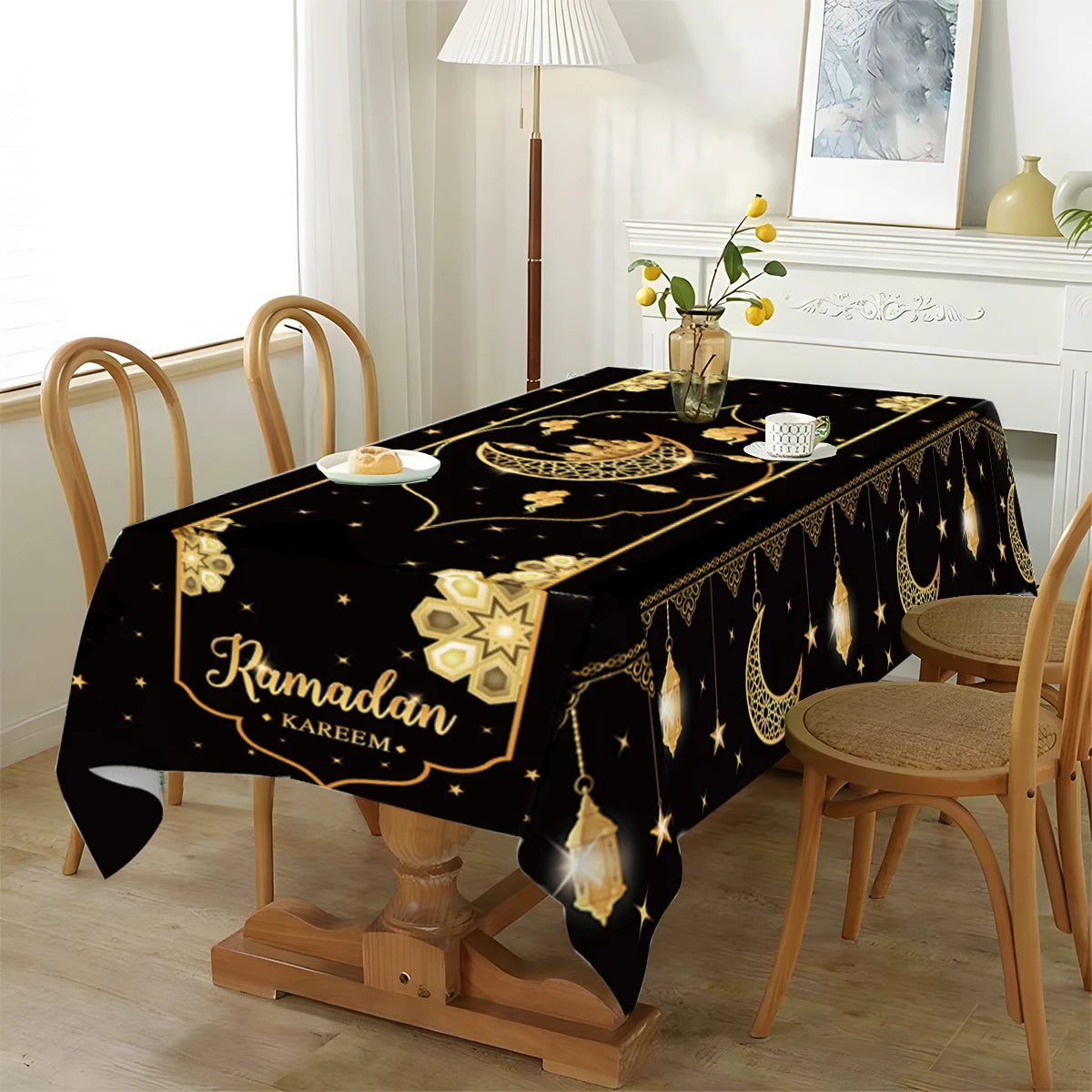 Eid Mubarak Tablecloth 2024 Ramadan Decoration for Home Islamic Muslim Party Decor Table Ramadan Party Supplies Eid Al Adha Gift