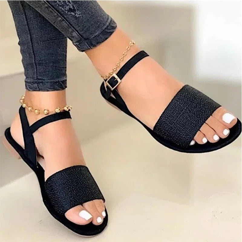 Women Sandals Classics Ankle Strap Summer Sandals Flat Shoes for Women Lightweight Flats Sandalias Mujer Casual Summer Footwear