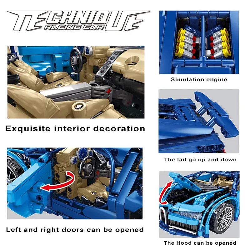 Bugatti Lamborghini Racing Car Blocks.