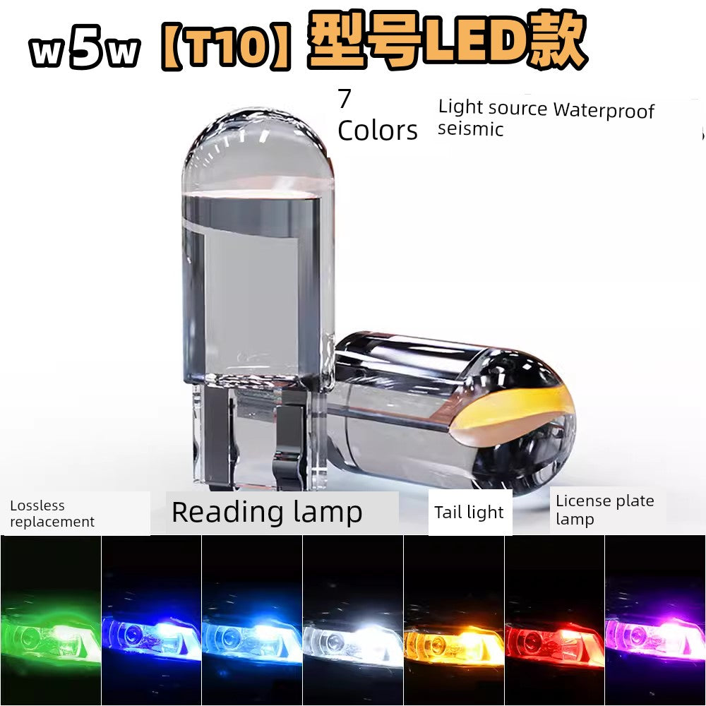 Glass Fully Transparent LED Lamp T10 Width Lamp Cob Car Bulb Retrofit Lights Led Licence Light Bulb Neutral
