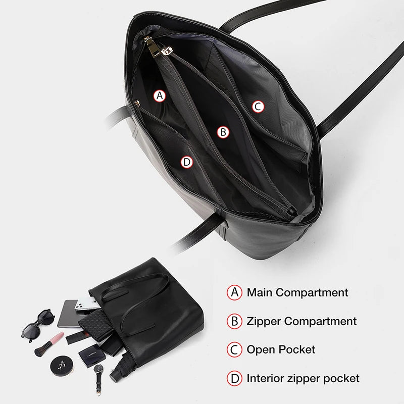 FOXER Handbags Office Bags Lady Commuter Totes Split Leather Large Capacity Top-Handbag Women's Fashion Versatile Composite Bag