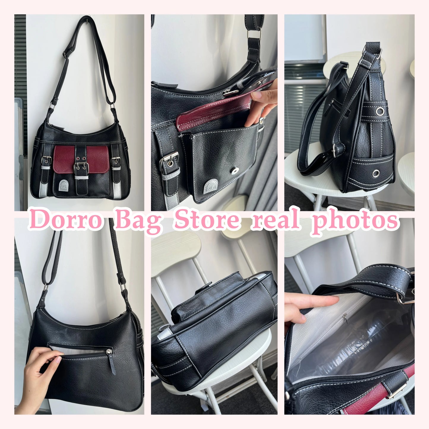 Y2k Hot Girls Retro Shoulder Bags Contrast Color Women's Vintage Messenger Bag New Trendy Cool Ladies PU Tote Purse Handbags