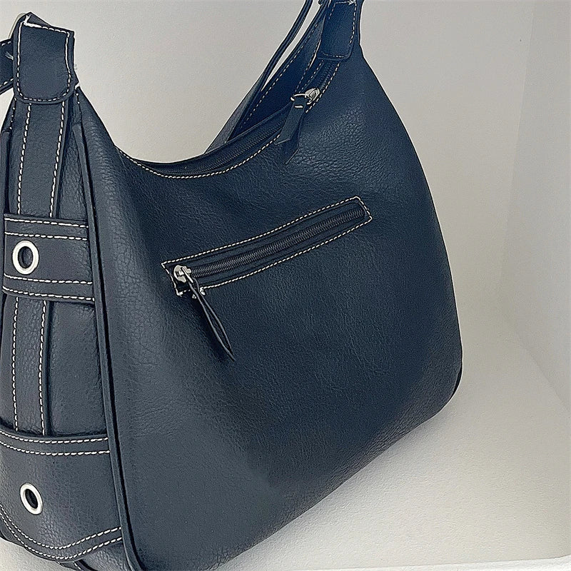 Y2k Hot Girls Retro Shoulder Bags Contrast Color Women's Vintage Messenger Bag New Trendy Cool Ladies PU Tote Purse Handbags