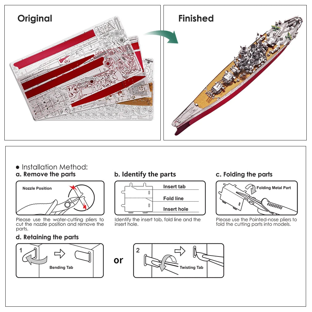 Premium Metal Battleship Model Kit.
