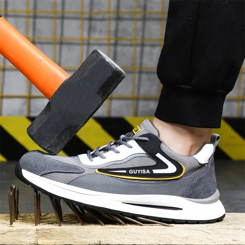 Latest 2024 Breathable Men and Women Steel Toe Cap Work Safety Shoes Indestructible Puncture-Proof Sneakers Boots Male Footwear