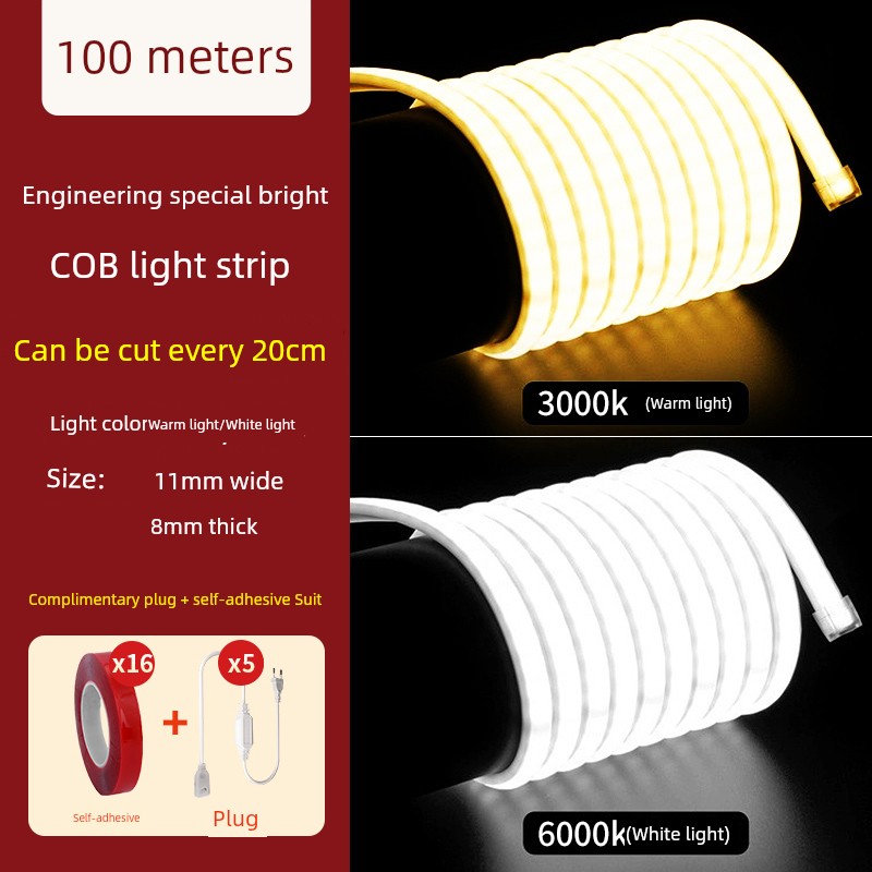 Ultra-Thin Self-Adhesive Outdoor Living Room COB LED Light Strip