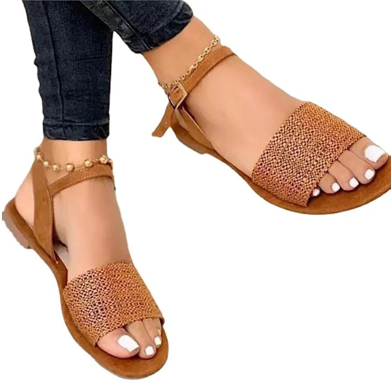 Women Sandals Classics Ankle Strap Summer Sandals Flat Shoes for Women Lightweight Flats Sandalias Mujer Casual Summer Footwear