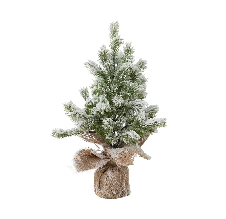 Artificial PE White Snow Christmas Tree with lights Ornament Adornment Desktop Decoration Christmas Home Party Supplies
