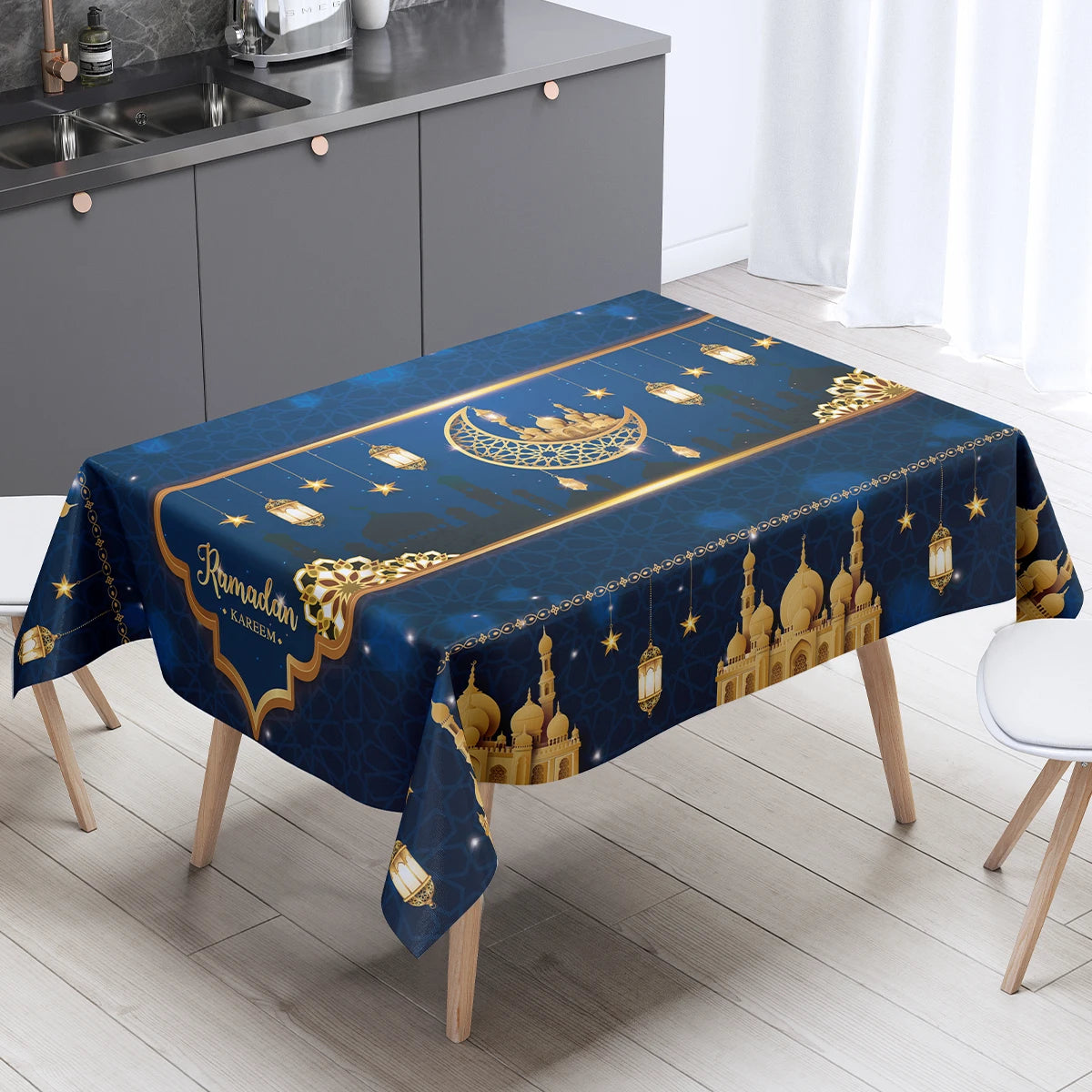 Eid Mubarak Tablecloth 2024 Ramadan Decoration for Home Islamic Muslim Party Decor Table Ramadan Party Supplies Eid Al Adha Gift