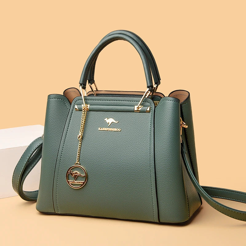 Fashionable and High Quality Soft Leather Women's Handbag Luxury Famous Designer Girl Shoulder Bag Large Capacity Shopping Bags