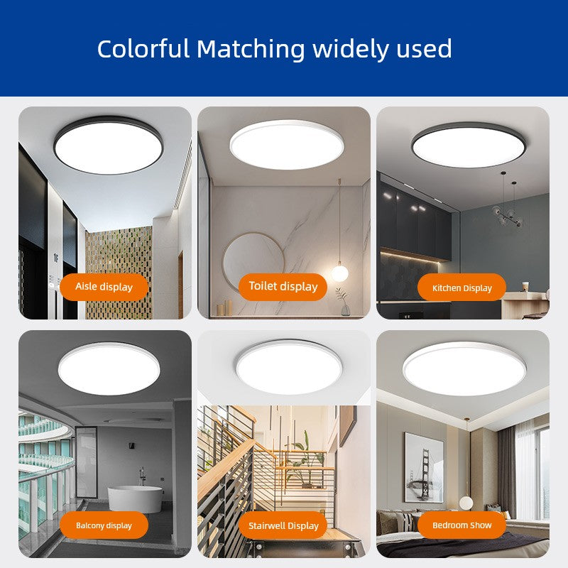Ultra-Thin Led Three-Proof Ceiling Light round Waterproof Bathroom Bathroom Balcony Bedroom Kitchen Light Aisle Corridor Light