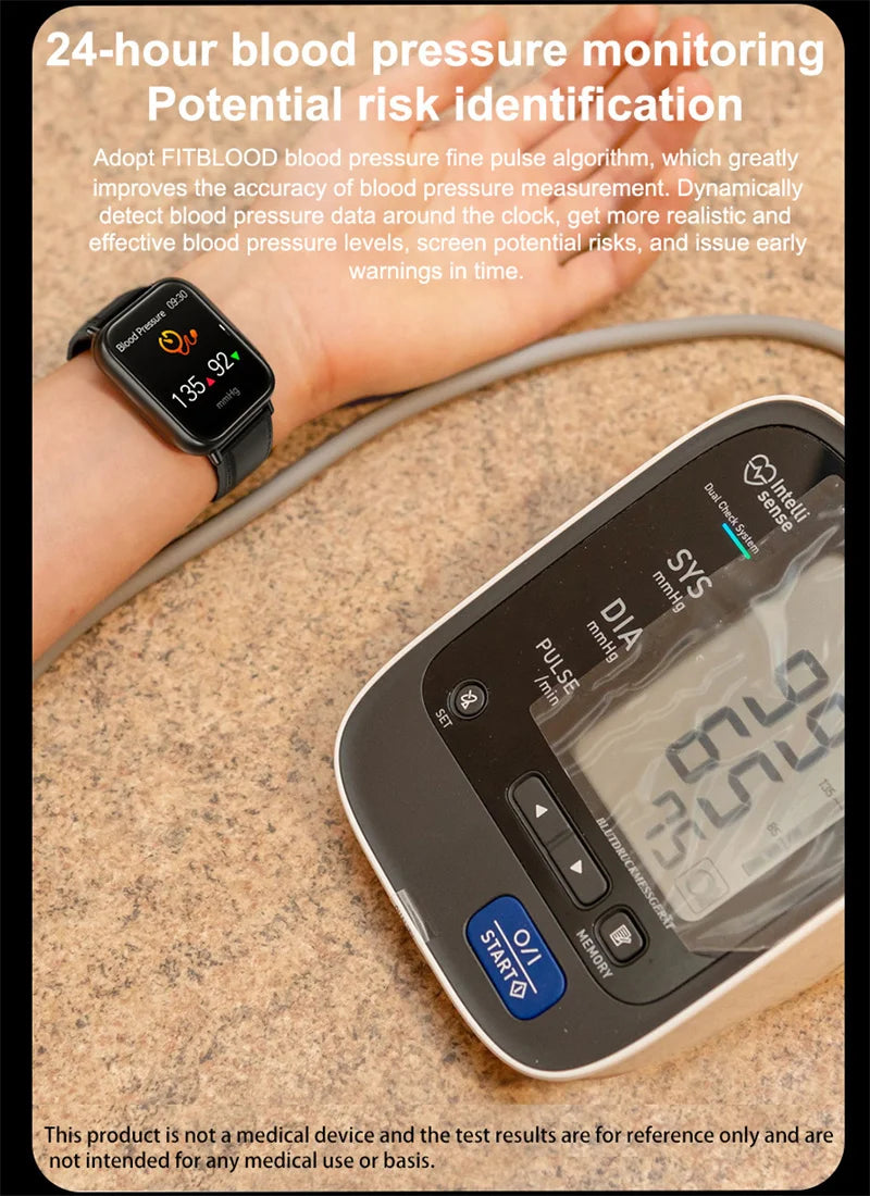 2024 New Blood Sugar Smartwatch Men 1.91 inch 365*400 HD Screen ECG+PPG Smart Watch Monitoring Non-invasive Blood Glucose Watch