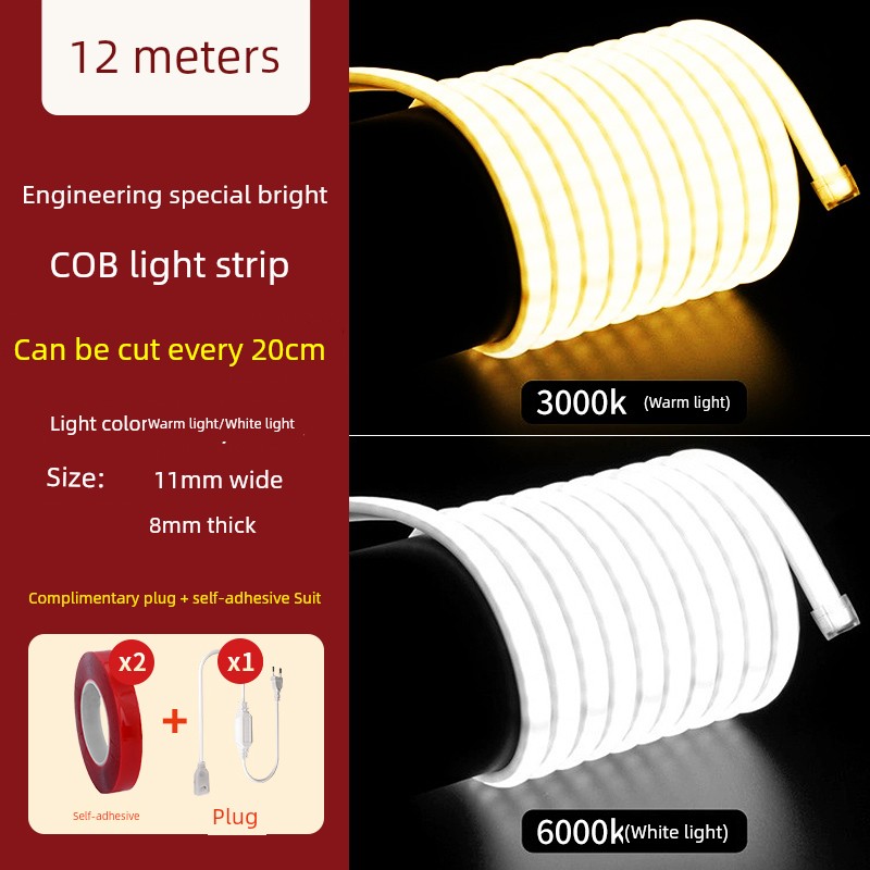 Ultra-Thin Self-Adhesive Outdoor Living Room COB LED Light Strip