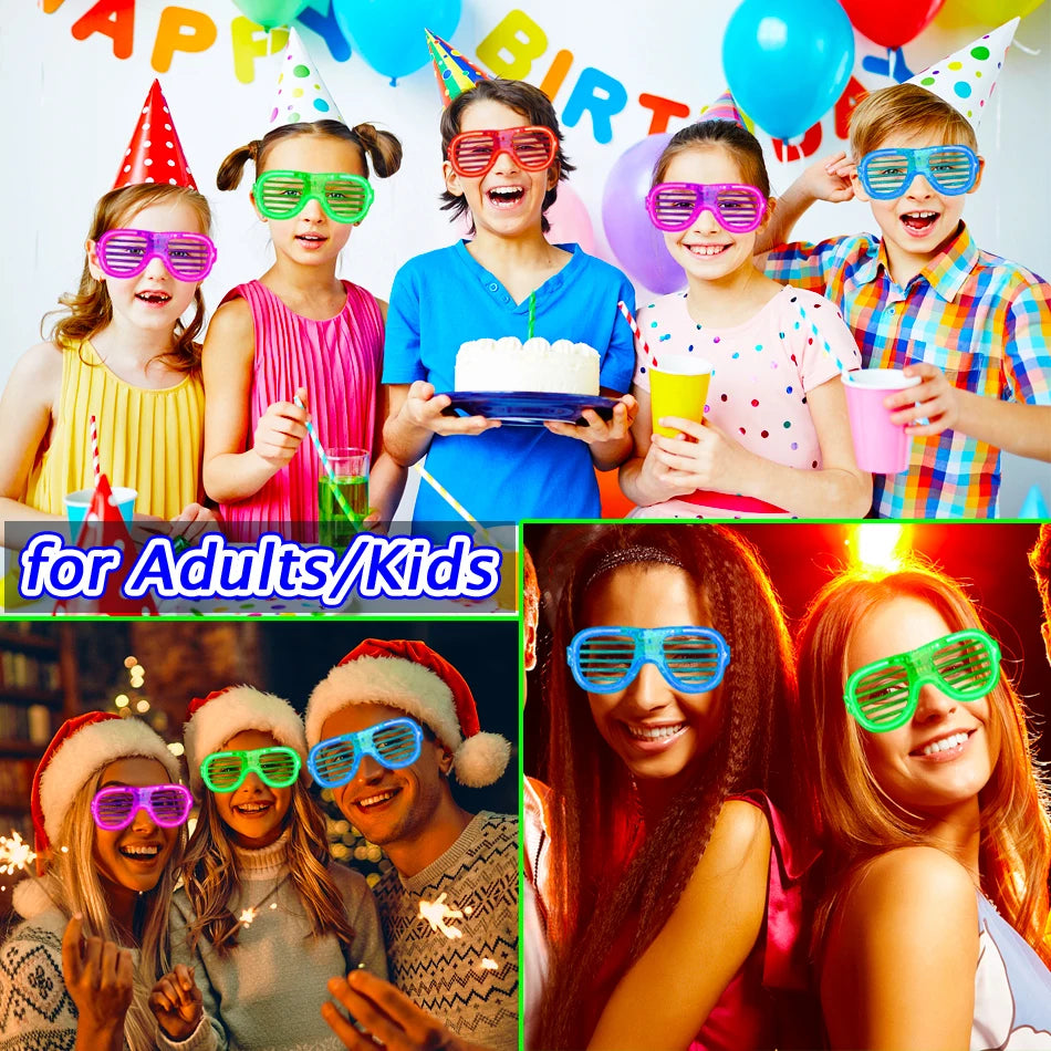 5/25 Pcs Light Up LED Glasses Bulk 5 Colors Glow Glasses Glow in The Dark Party Supplies Neon Party Favors for Kids Adults