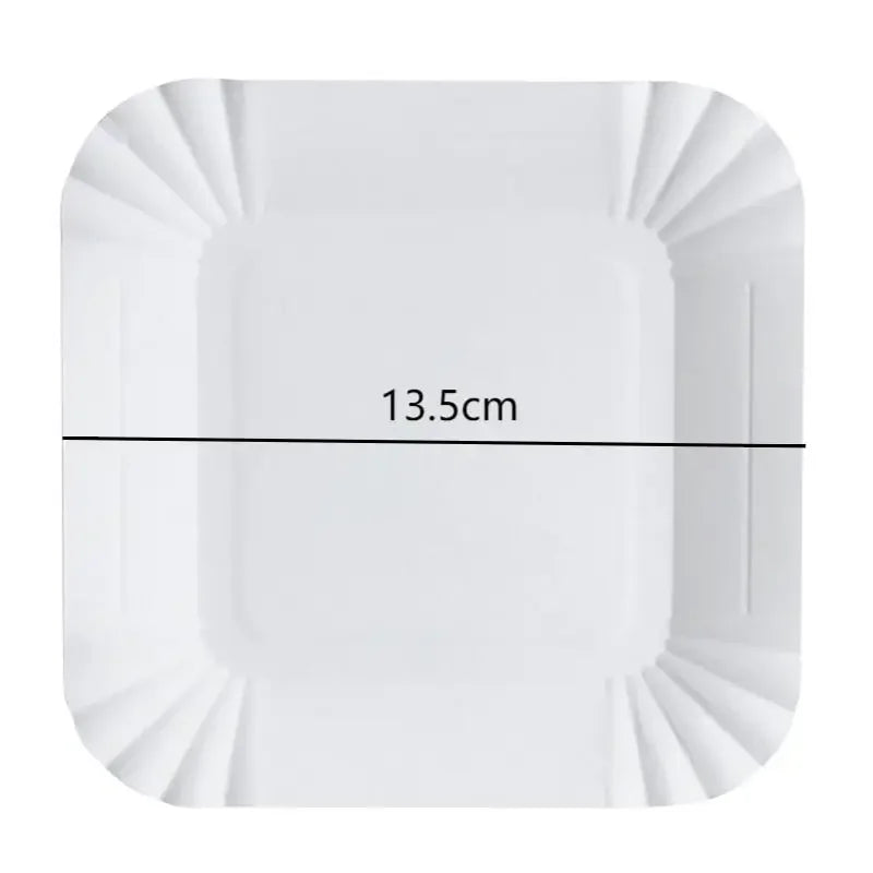 100pcs Square White Paper Plates Disposable Tableware Plate Dishes For Fruit Cake Dessert Snacks Food Festival Party Supplies