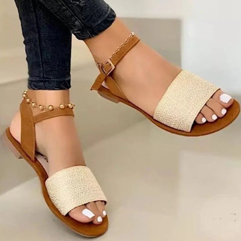 Women Sandals Classics Ankle Strap Summer Sandals Flat Shoes for Women Lightweight Flats Sandalias Mujer Casual Summer Footwear
