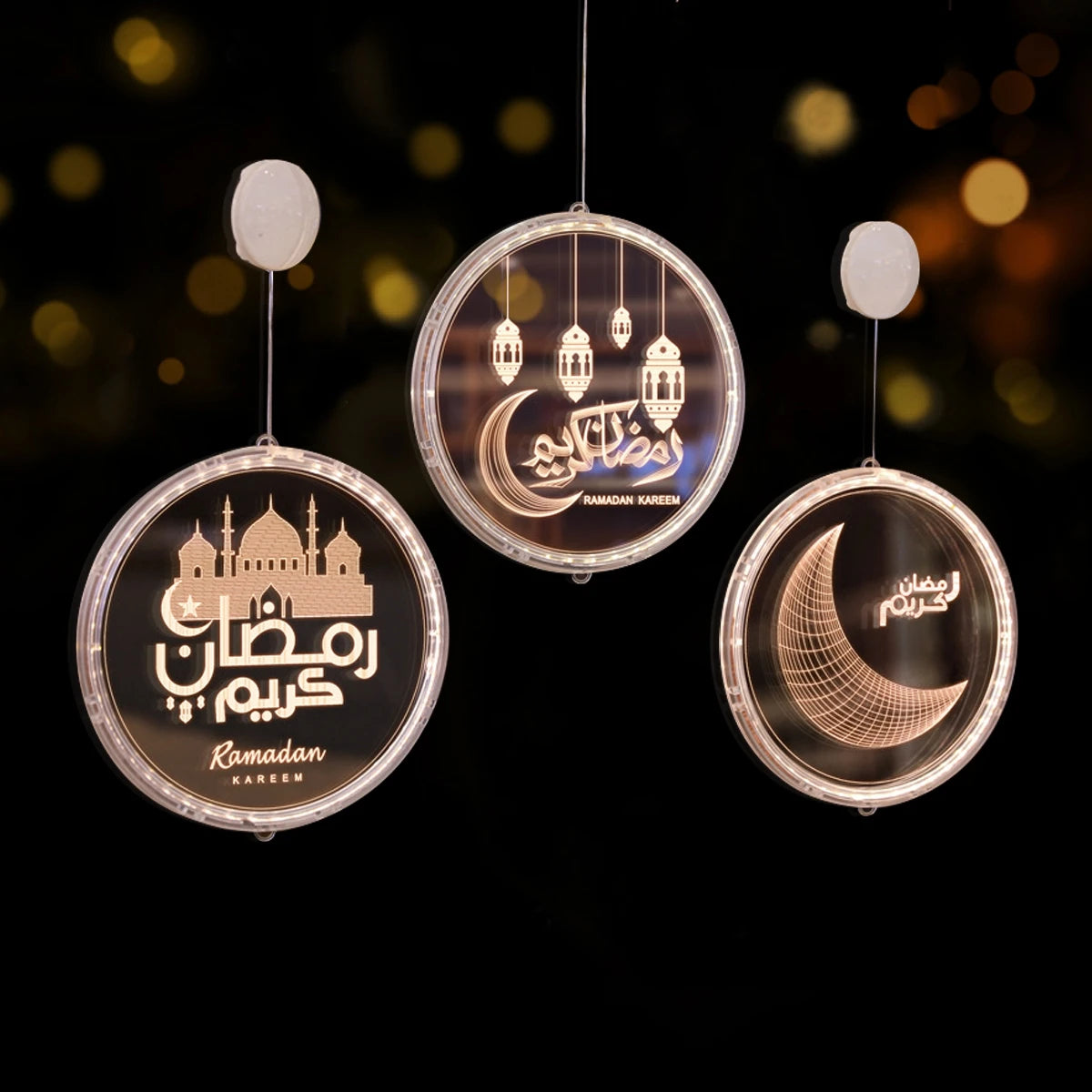 Eid Disk Light Ramadan Kareem Lamp Ramadan Decoration For Home Ramadan Kareem Party Supplies Eid Mubarak Muslim Islamic Decor