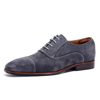 Business Formal Wear Leather Shoes Men's Leather Lace Up Suede