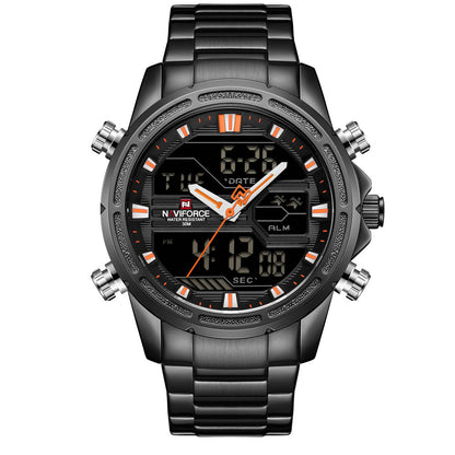 Men's Steel Band Double Display Watch.