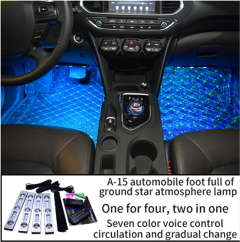 style: B - Car Interior LED Strip Light 4pcs 36 LED Multicolor Music Car Interior Lights Under Dash Lighting Kit with Sound Active Function