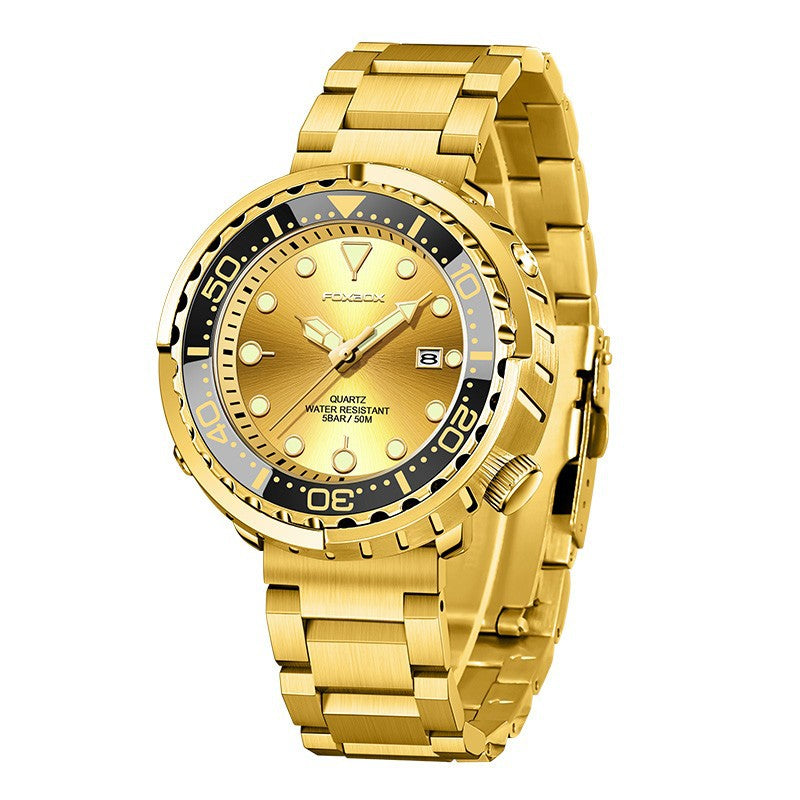 Men's Quartz Watch Three-pin Calendar Waterproof.