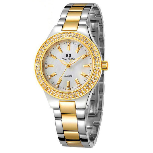 Diamond Steel Band Quartz Watch.