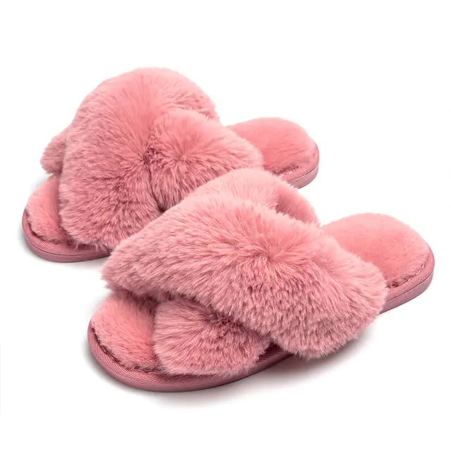 Winter Women Home Indoor Casual Fuzzy Slippers