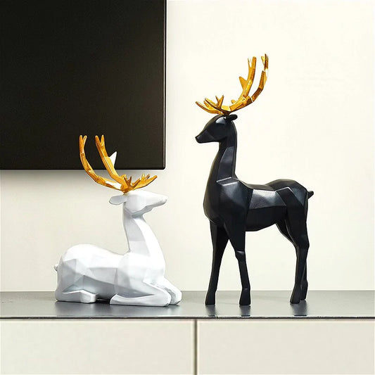 Resin Deer Statue Sculpture Ornament.