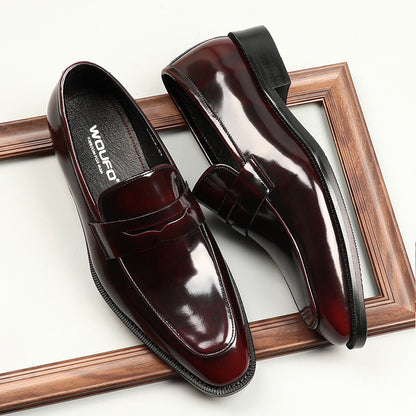 Men's Square-toe Patent Leather Business Formal Shoes