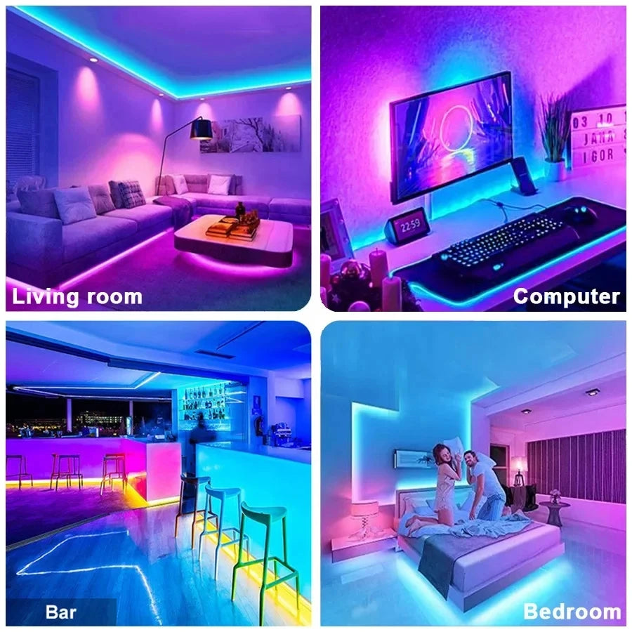 RGB 5050 LED Strip Lights Music Sync WS2812b USB 5V Remote Control Led Ribbon Flexible Lamp For Room Party TV Desk Bedroom Decor