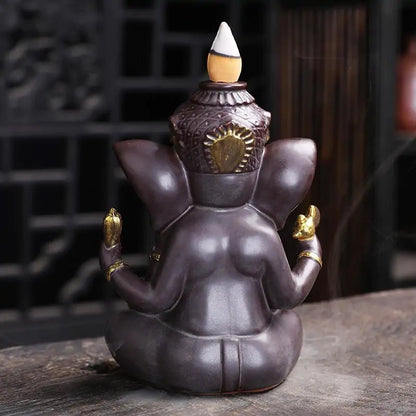 Ganesha Backflow Incense Burner Elephant God.