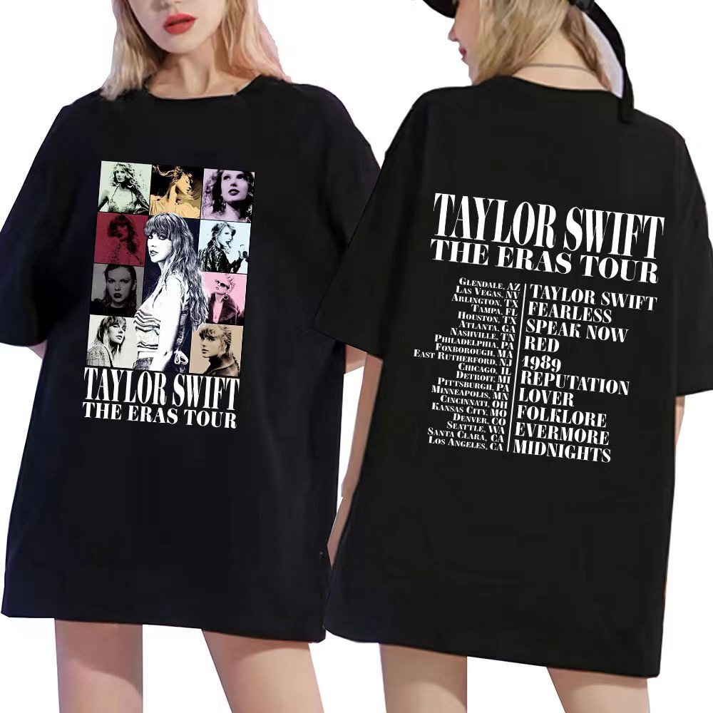 Taylor Swift The Eras Tour Fans Letter Printed T-shirt Short Sleeve Printed Tee Tops