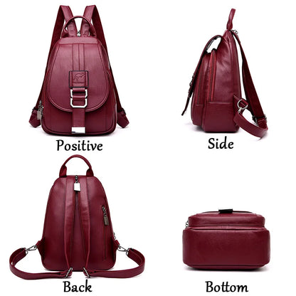 HOT 6 Color Women Backpacks Women's Leather Backpacks Female School Backpack Women Shoulder Bags For Teenage Girls Travel Back