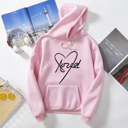 Female Print Love Hooded Sweatshirt Women Plus Size Woman Sweatshirt Casual Oversized Jumper