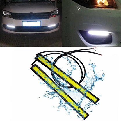 2 Pcs Car LED Daytime Running Light 12 V 6000K-8000K Waterproof Super Bright COB DRL Fog Light Car Decorative Lamps Strips Light