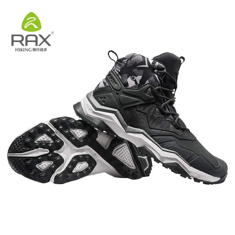 Rax Mens Waterproof Hiking Boots Mountain Boots Men Outdoor Sneakers Tactical Shose Sports Shoes Genuine Leather Hiking Shoes